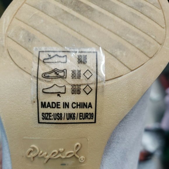 Qupid Bootie Gray Suede Point Toe ,Silver Zip Back Size 8 - Picture 9 of 9